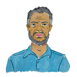 Illustration of man wearing a blue shirt