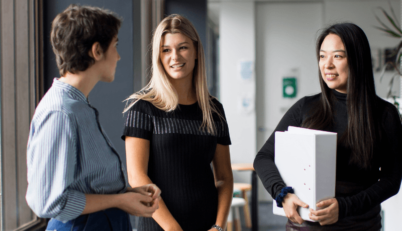 Group of young lawyers chatting